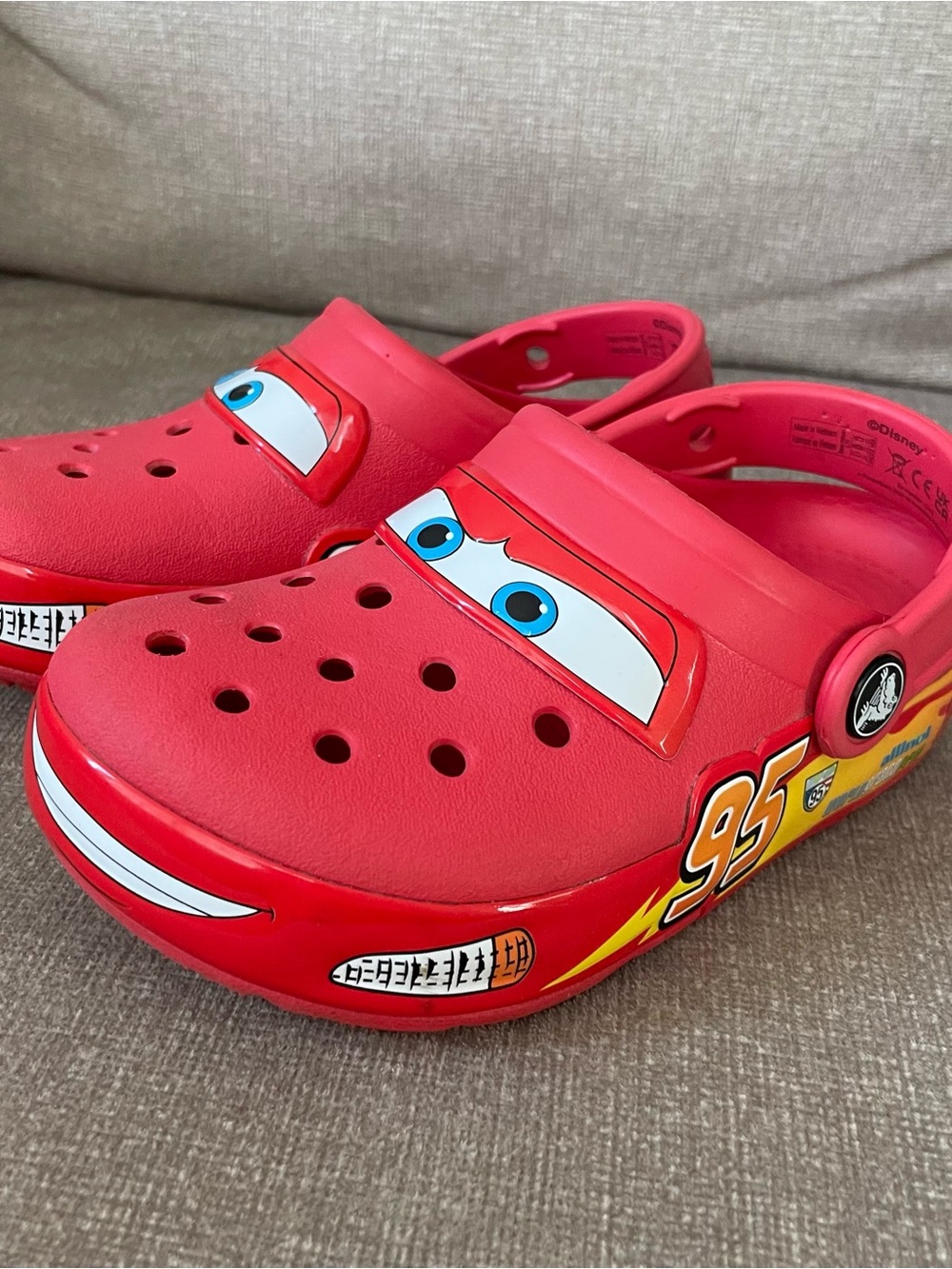 Crocs Red Lightning McQueen Cars Slip-On Clog Shoes Light Up